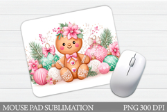 Gingerbread Mouse Pad. Christmas Mouse Pad Sublimation Product Image 1
