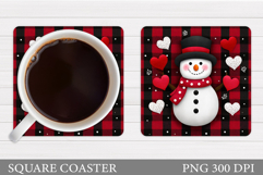 Snowman Coaster Design. Christmas Coaster Sublimation Product Image 1