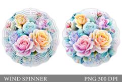 Roses Wind Spinner Design. Flowers Wind Spinner Sublimation Product Image 1