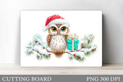 Christmas Owl Cutting Board. Christmas Cutting Board Product Image 1