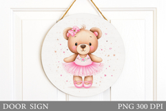 Cute Bear Door Sign Design. Cute Bear Sublimation Product Image 1