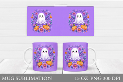 Ghost Mug Sublimation. Halloween Mug Design Product Image 1