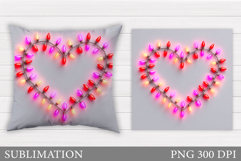 Heart Pillow Design. Valentines Sublimation Product Image 1