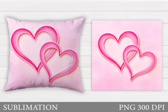 Heart Pillow Design. Valentines Sublimation Product Image 1