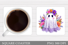 Halloween Ghost Teacher Coaster. Cute Ghost Coaster Design Product Image 1