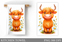 Highland Cow Garden Flag. Summer Cow Garden Flag Design Product Image 1