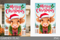 Christmas Cow Garden Flag. Christmas Garden Flag Design Product Image 1