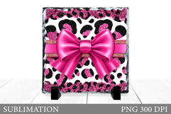 Coquette Bow Slate Design. Coquette Pink Bow Sublimation Product Image 1