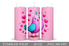 Valentines Bird Tumbler. Valentines Tumbler Sublimation Product Image 1