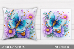 Butterfly Sublimation. Butterfly Pillow Design Product Image 1