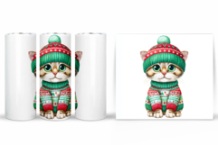 Christmas Cat Tumbler Design. Christmas Tumbler Sublimation Product Image 2