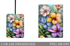 Tropical Flowers Car Air Freshener. Car Air Freshener Design Product Image 1
