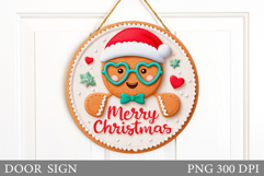 Gingerbread Door Sign Design. Christmas Door Sign Product Image 1