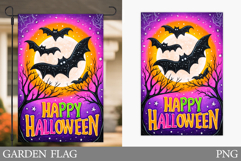 Bat Garden Flag Sublimation. Halloween Garden Flag Design Product Image 1