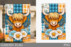 Fall Cow Garden Flag Design. Fall Garden Flag Sublimation Product Image 1