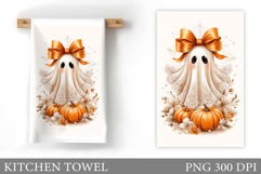 Cute Ghost Kitchen Towel. Cute Halloween Kitchen Towel Product Image 1