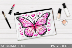 Butterflly Sublimation. Butterfly Makeup Bag Design Product Image 1