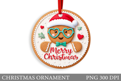 Gingerbread Christmas Ornament. Cute Raccoon Sublimation Product Image 1