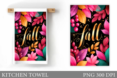 Fall Leaves Kitchen Towel. Fall Kitchen Towel Sublimation Product Image 1
