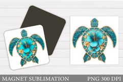 Sea Turtle Magnet Design. Sea Turtle Magnet Sublimation Product Image 1