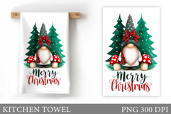 Christmas Kitchen Towel. Christmas Gnome Kitchen Towel Product Image 1