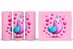 Valentines Bird Tumbler. Valentines Tumbler Sublimation Product Image 2