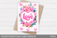Valentines Heart Card Printable. Valentines Card Design Product Image 1