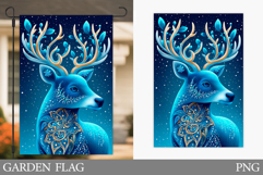 Reindeer Garden Flag. Christmas Garden Flag Sublimation Product Image 1