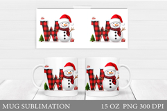 Christmas Letter W Sublimation. Christmas Mug Design Product Image 1