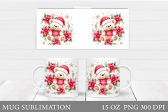 Christmas Bear Mug Design. Christmas Mug Sublimation Product Image 1