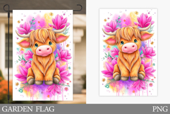 Cute Cow Garden Flag Design. Cute Cow Sublimation Product Image 1
