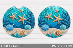 Starfish Car Coaster Design. Sea Car Coaster Sublimation Product Image 1