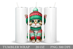 Christmas Cat Tumbler Design. Christmas Tumbler Sublimation Product Image 1