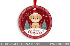 Cute Dog Christmas Ornament. Winter Dog Christmas Ornament Product Image 1