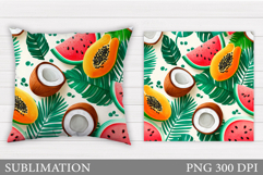 Fruits Pillow Design. Summer Pillow Sublimation Product Image 1