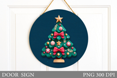 Christmas Tree Door Sign. Christmas Door Sign Design Product Image 1