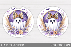 Halloween Ghost Car Coaster. Cute Halloween Car Coaster Product Image 1