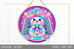 Christmas Snowman Door Sign. Christmas Door Sign Sublimation Product Image 1
