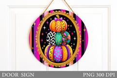 Pumpkin Door Sign Sublimation. Fall Door Sign Design Product Image 1