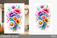Wildflowers Garden Flag. Floral Garden Flag Sublimation Product Image 1