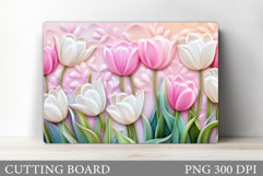 Tulips Cutting Board Design. Flowers Kitchen Cutting Board Product Image 1