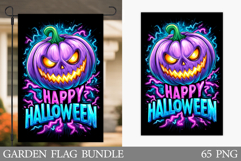 Scary Pumpkin Garden Flag Sublimation. Halloween Garden Flag Product Image 1