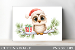 Christmas Owl Cutting Board. Christmas Cutting Board Product Image 1