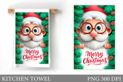 Santa Claus Kitchen Towel. Christmas Kitchen Towel Design Product Image 1