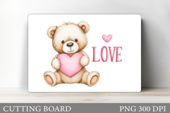 Valentines Bear Cutting Board. Valentines Cutting Board Product Image 1