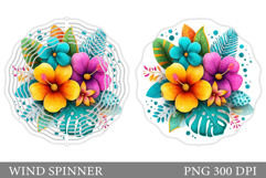 Tropical Flowers Wind Spinner. Flowers Wind Spinner Design Product Image 1