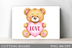 Valentines Bear Cutting Board. Valentines Cutting Board Product Image 1
