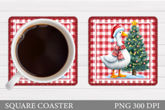 Christmas Goose Coaster. Christmas Coaster Sublimation Product Image 1