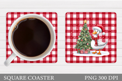 Christmas Goose Coaster. Christmas Coaster Sublimation Product Image 1