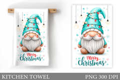 Christmas Kitchen Towel. Christmas Gnome Kitchen Towel Product Image 1